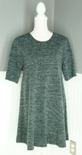 Adrienne Vittadini Sweater Dress Size XL Charcoal Short Sleeve