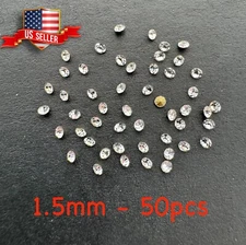 50 pcs 1.5mm 8pp Round Foil Back Crystal Rhinestone Jewerly Repair Artwork Craft