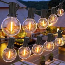 LED Lichterkette Außen Strom Garten mit G40 Glühbirnen Party Camping Beleuchtung