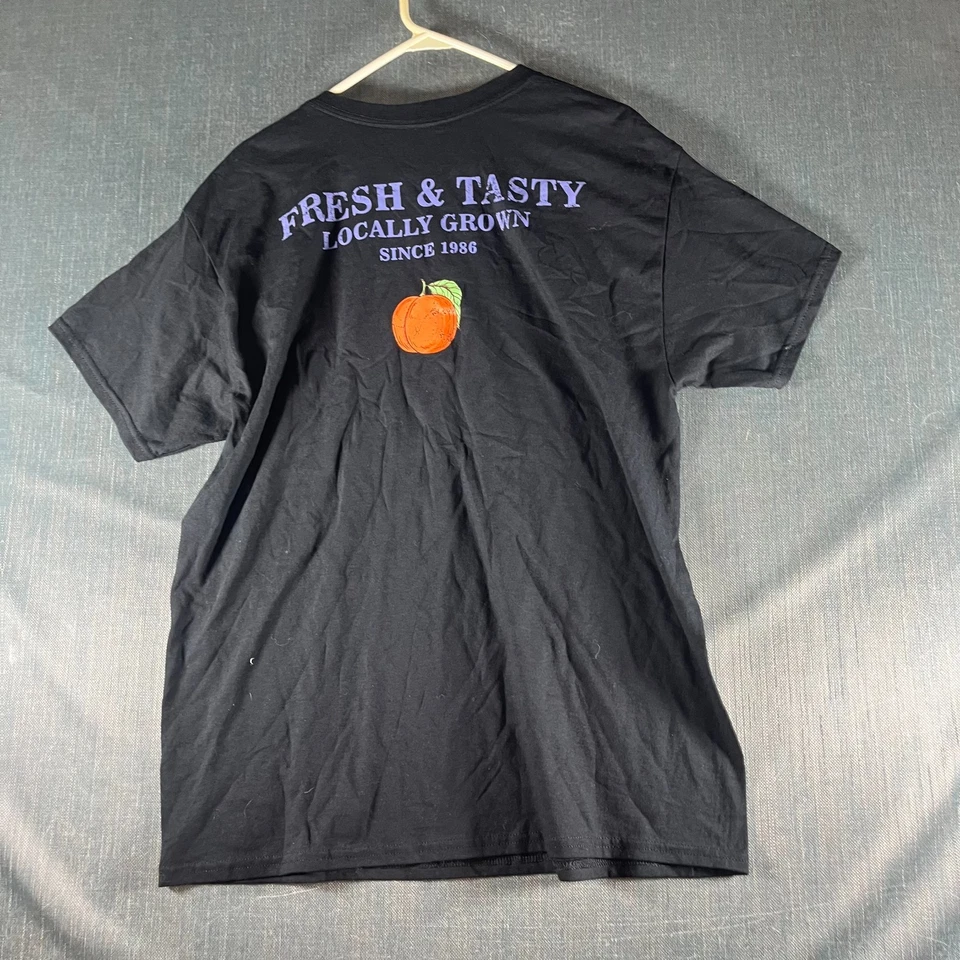 Camiseta Goodie Dos Mangas Para Hombre Talla L Negra Georgia Melocotón Gráfico Divertido Algodón Foto 4 de 4