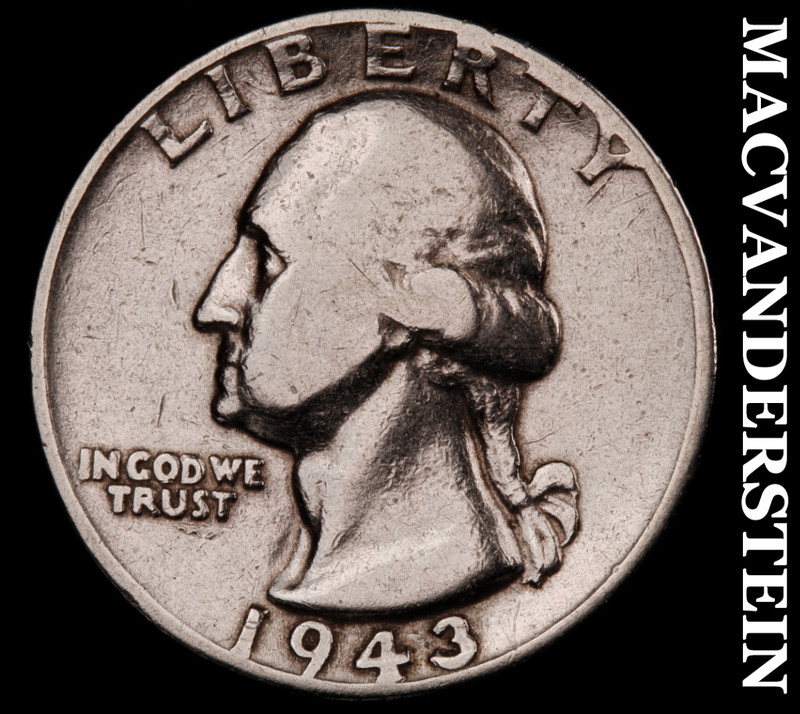 1943 Silver Washington Quarter - Scarce  Better Date  No Reserve  #M603