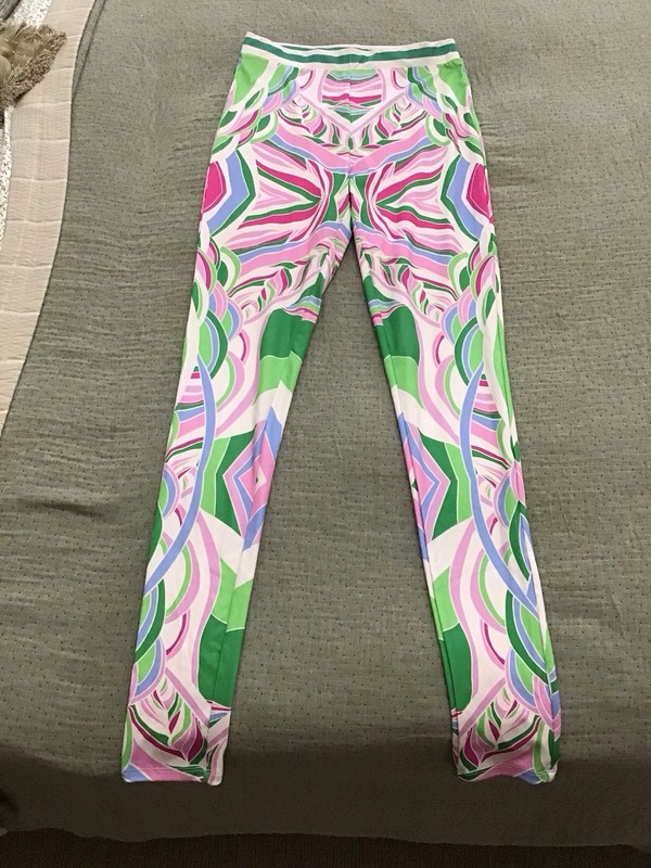 New LILLY’S KLOSET Patterned Stretch Leggings, LARGE, Style BT5610