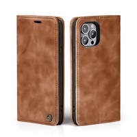 Handy HüLle FüR Iphone 13 Klapp Magnet Smartphone Cover Case Braun