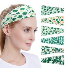6 Pack St. Patrick's Day Headbands Green Shamrock 1 Count Pack of 6 , 6PCS-D