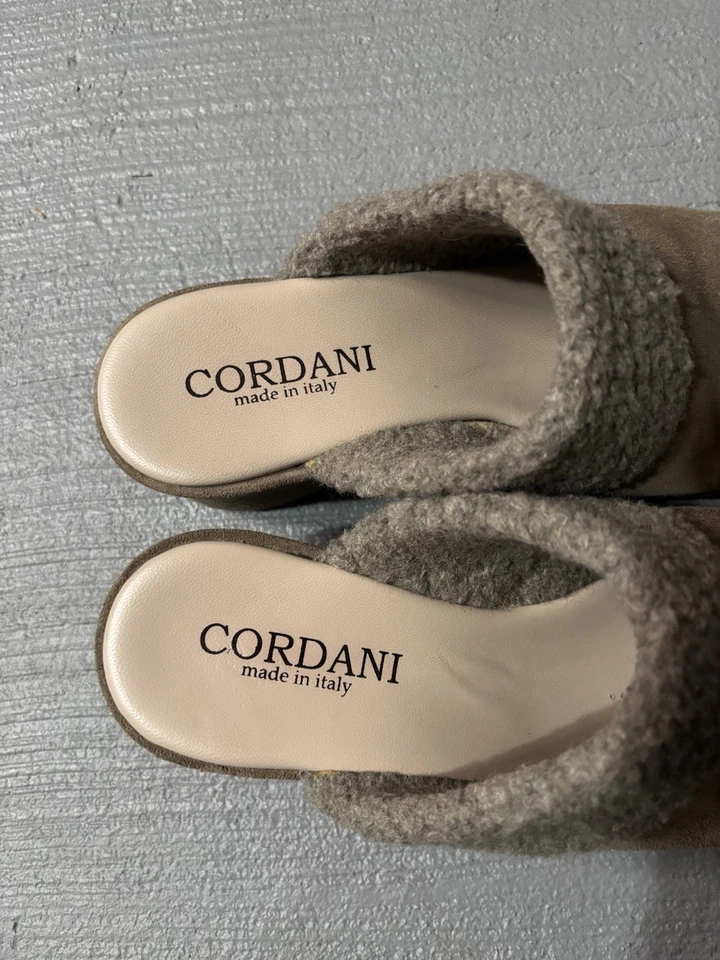 Zuecos Cordani para mujer talla 6,5, 37 gamuza tostada zapatos hechos en Italia Foto 3 de 4