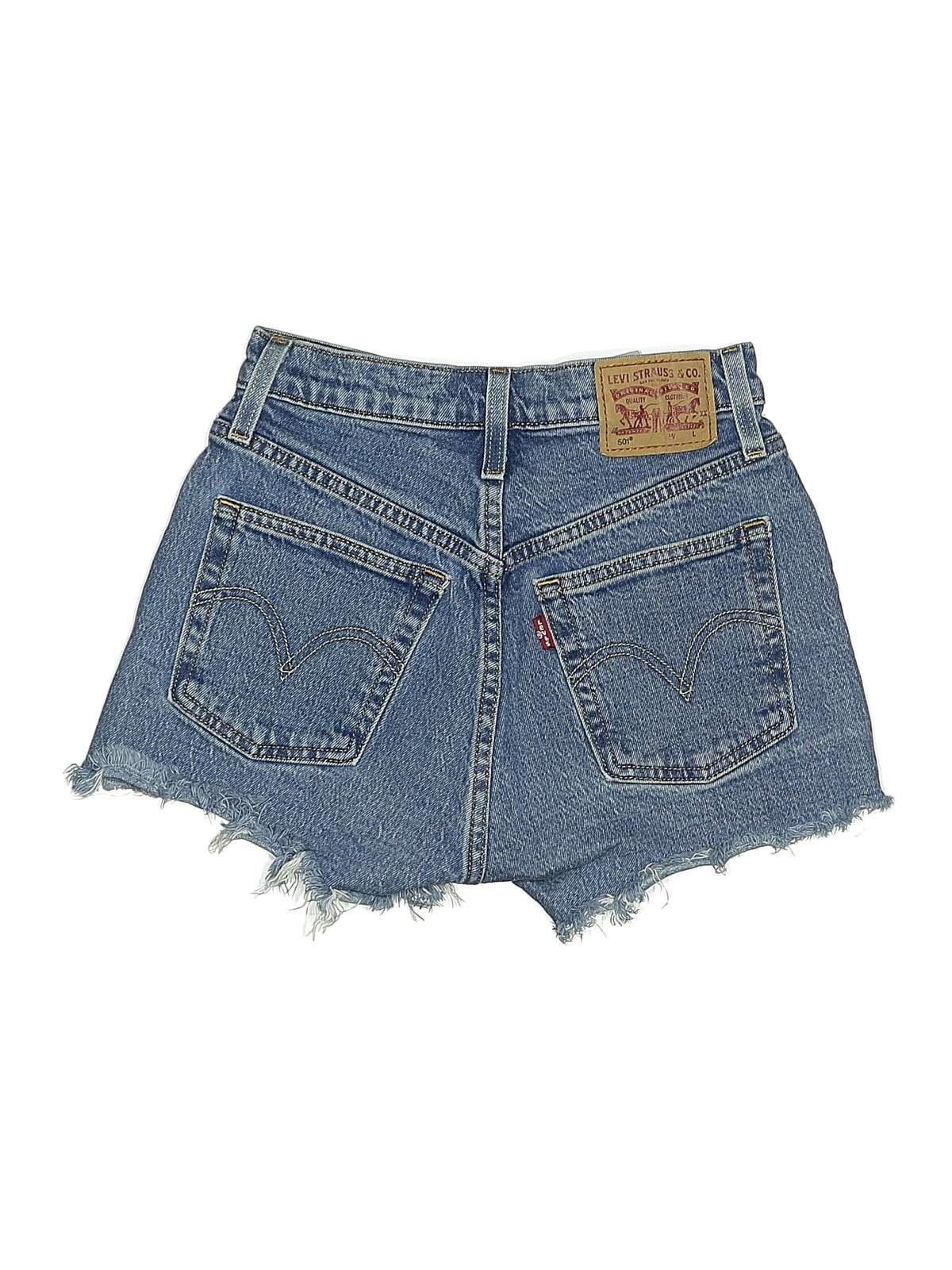 Levi's Women Blue Denim Shorts 23W thumbnail 2