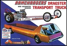 MPC Ramchargers Dragster & Transporter Truck - Plastic Model Car Vehicle