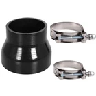 4" to 3" inch Black Silicone Reducer Coupler Turbo Pipe w/ 2x T-Bolt Clamps