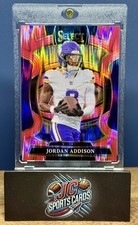 2025 Panini Select Concourse Jordan Addison #65 Pink Shock Prizm Vikings
