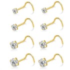 LFZFCXCYou 8 Pezzi Set di Borchie Anelli Naso Oro per 8 Oro, 8pz Vite Oro