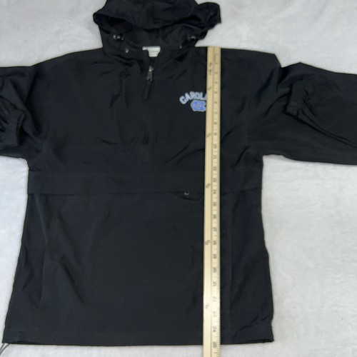 NC Tarheels Champion 1/2 Zip Hooded Long Sleeve Windbreaker Men XS Black - Picture 12 of 15