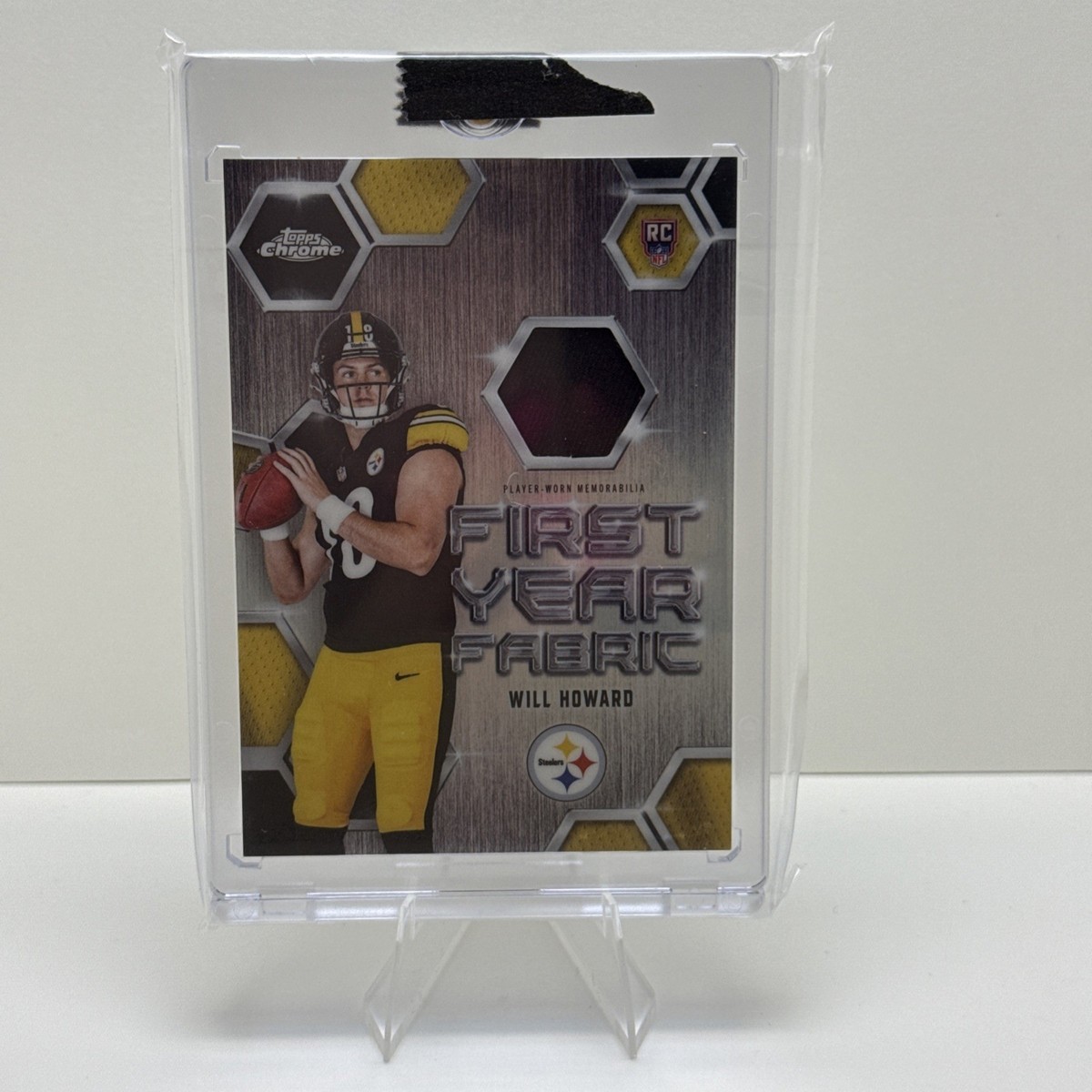 Will Howard First Year Fabric 2025 Topps Chrome Football Steelers