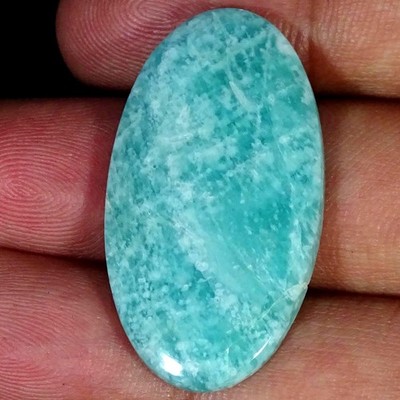 28.80Cts A+ Natural Amazonite Oval Cabochon Loose Gemstone 19x36x4mm
