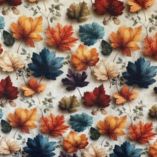 AUTUMN LEAVES   - Polycotton, 44"/112cm Wide