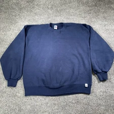 Vintage Russell Athletic Sweatshirt Men Large Blue Sweater Blank Made in USA 90s