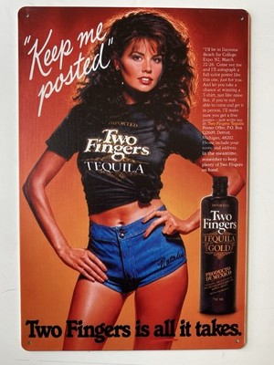Two Fingers Tequila Natalie Carroll Sign Retro Liquor Two Fingers All It Takes
