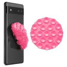 2 Pack Suction Phone Case, Round Double-Sided Suction Phone Grip, Pink