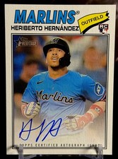 2026 Topps Heritage Heriberto Hernandez RC Auto Marlins Rookie On Card Autograph