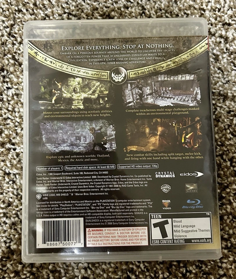 Tomb Raider Underworld Completo con Estuche Manual Playstation 3 PS3 Bueno Foto 2 de 4