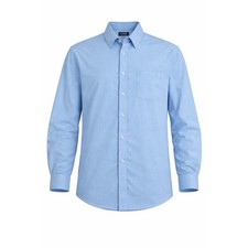 Chaps Men  s Light Blue Wrinkle Free Stretch Dress Shirt Size 17 34/35