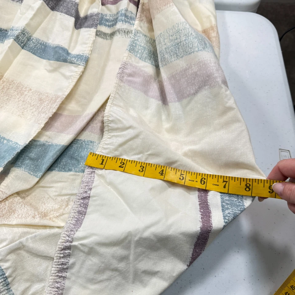 Sábana plana vintage wamsutta king gris beige rayas mezcla algodón y2k años 90 80 Foto 3 de 4