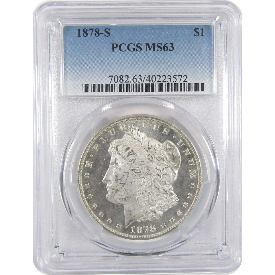 Moneda de $1 dólar Morgan 1878 S como nueva 63 PCGS plata sin circular SKU:I17733