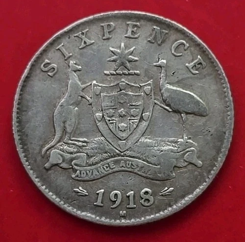 1918 Australia Sixpence — photo from the most recent tracked eBay sale