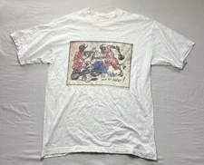 Vintage Mens Sz M Thrashed Tattoo Peter Amsterdam Spell Out Double Sided T-Shirt