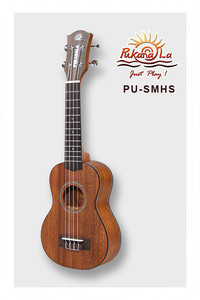 PukanaLa Modèle PU-SMHS Haut Sapele Acajou Solide Series Taille de soprano Ukulele
