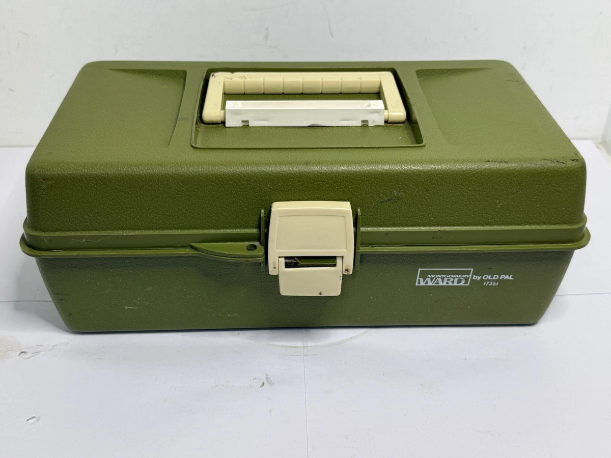Boîte De Pêche Vintage FT3 – Plastique Rigide Sans Marque – Olive Green – Occasion