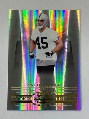 Zach Miller 2007 Donruss Threads RC #208 /999 Oakland Raiders