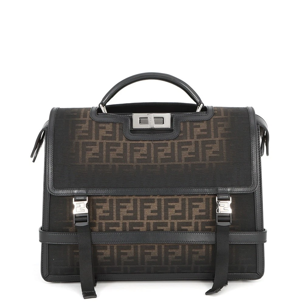 Fendi — FENDI Peekaboo I See You Gradation Zucca Canvas/Leather Khaki/Black 7VA599