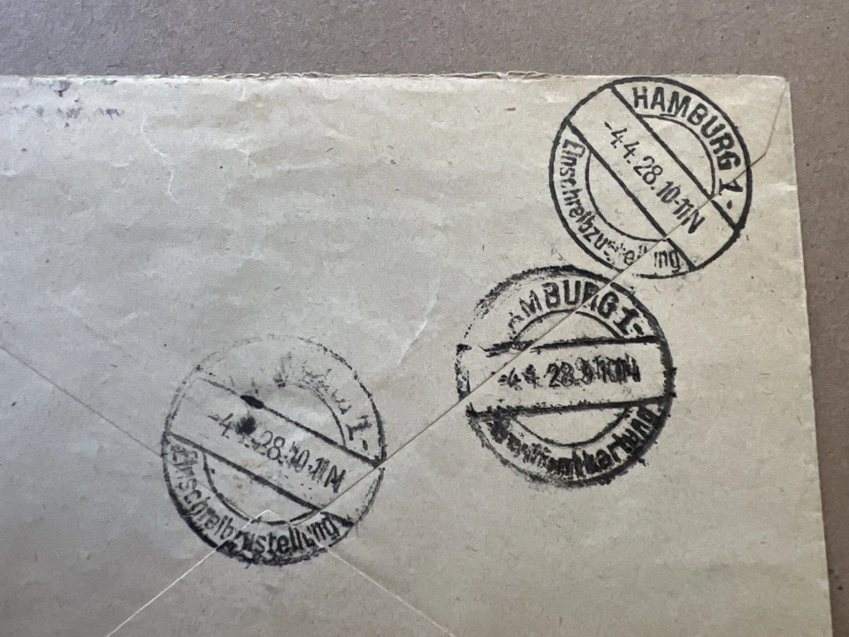 1928 年挪威北极熊航空邮件套装注册封面奥斯陆到汉堡 — 第 4/4 张图片