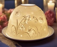 Fairy Lamp Lithophane Porcelain Bluebells Flo...