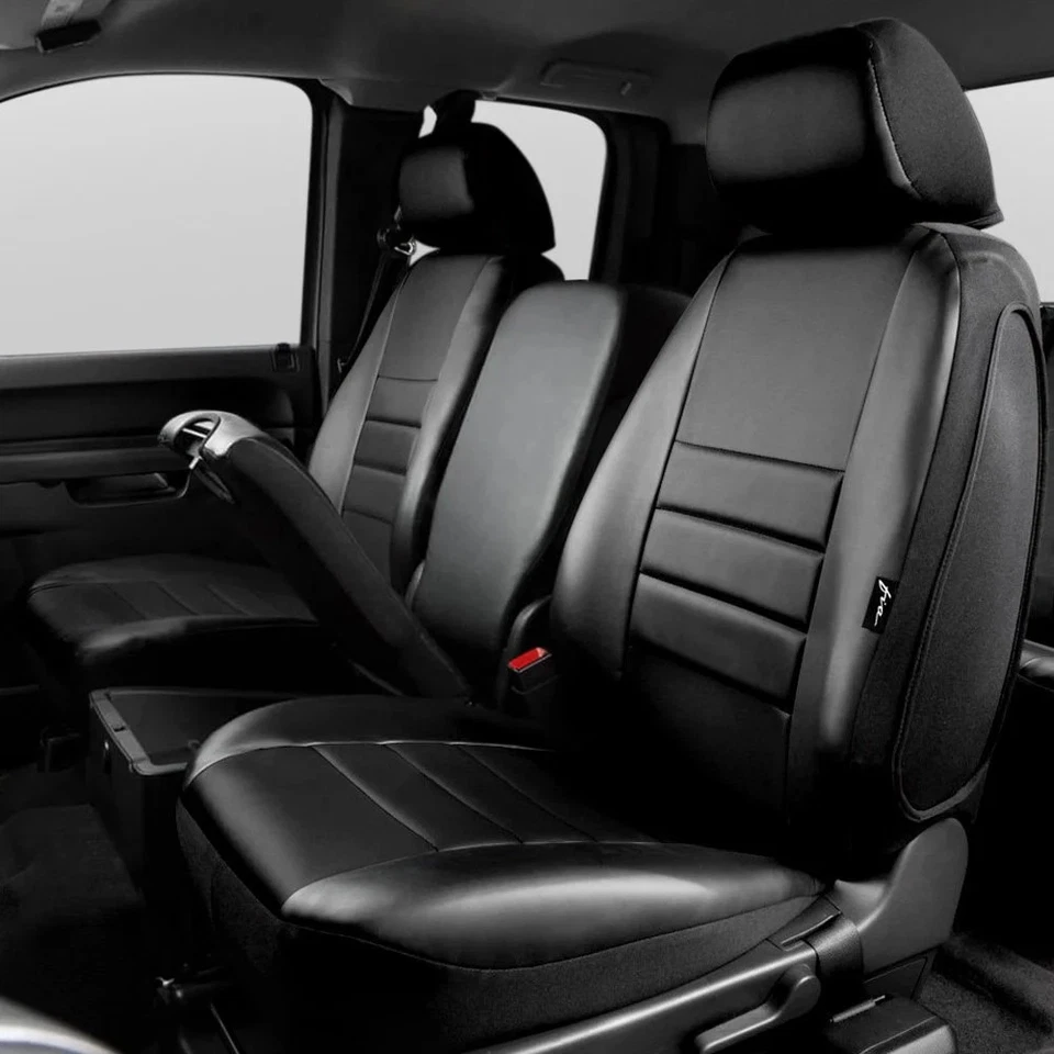 For Toyota Tundra 14-16 Fia LeatherLite Series 1st Row Black Seat Covers Foto 3 de 3