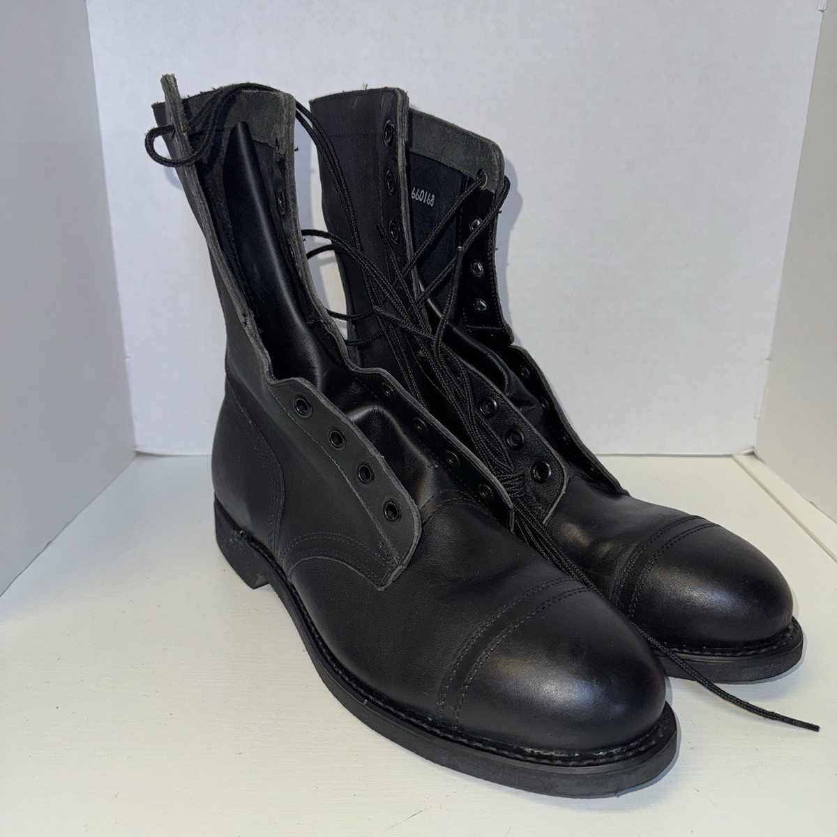 Vintage 96 Black 10.5 Leather Combat Boot COVE Military Steel-toe BILTRITE NWOB Biltrite Combat Boot - Etsy main image 4