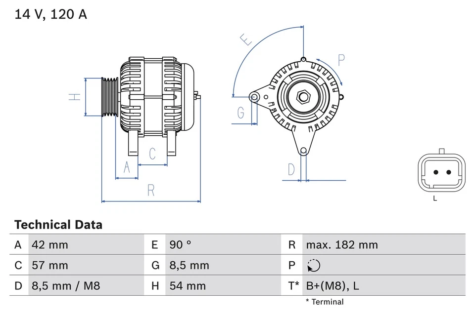 ALTERNATOR 0 986 049 810 FOR RENAULT CLIO/SYMBOL/MIO/II/Mk/Hatchback/Van 1.5L - Image 2 of 4