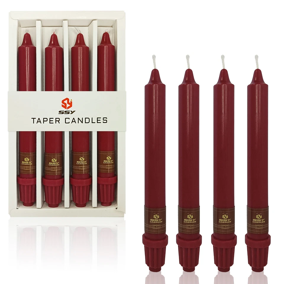 "Juego de 4 velas de cena velas cónicas sin perfume decoración del hogar 8""" Foto 4 de 4