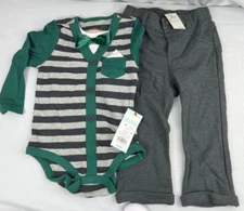 Baby Boys' 2-Piece Knit Top and Bottom Set - Cat & Jack - Gray/Green (18 Months)