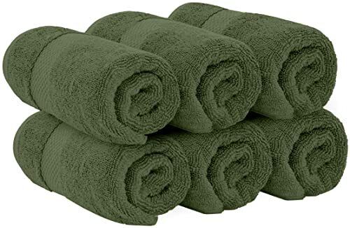 Luxury Hand Towels for Bathroom-Hotel-Spa-Kitchen-Set - 12: Forest Green - Picture 4 of 6