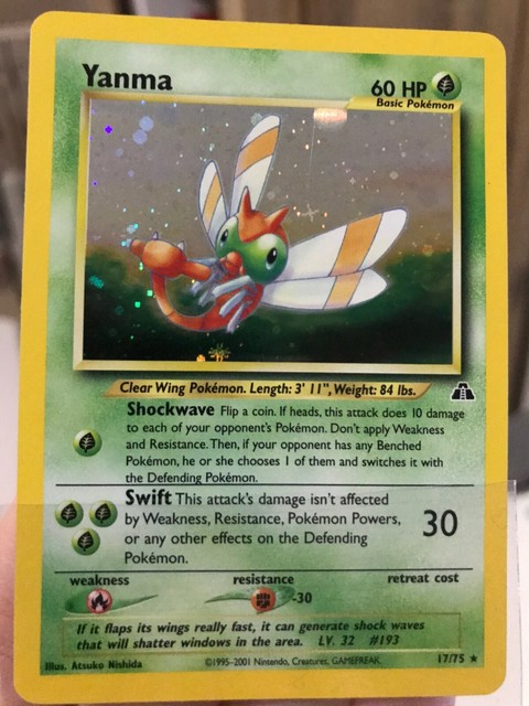 Yanma 17 75 Holo Unlimited Neo Discovery Pokemon Card PL EBay