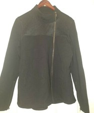 The Base Brand Assymetrical Zip Fitted Black Jacket, New No Tags