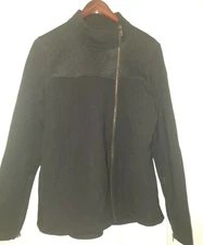 The Base Brand Assymetrical Zip Fitted Black Jacket, New No Tags 