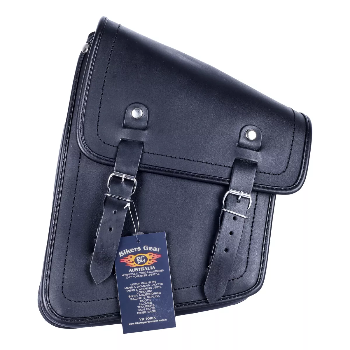 Motorcycle Motorbike Harley Style Leather Softail Solo Swingarm Bag LEFT