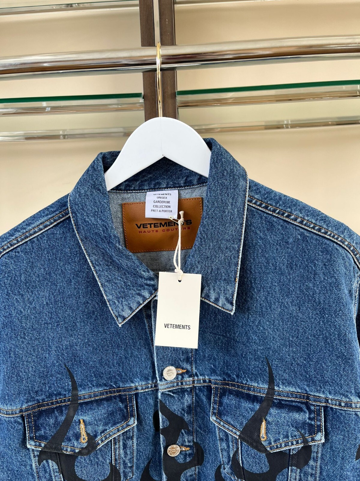 Vetements Denim Flame Jacket in Blue Black BNWT L – FUNAAB Zoo