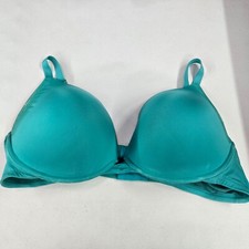 Torrid Women Bra 44DDD Blue Smooth Push Up Plunge Underwire Adjustable READ