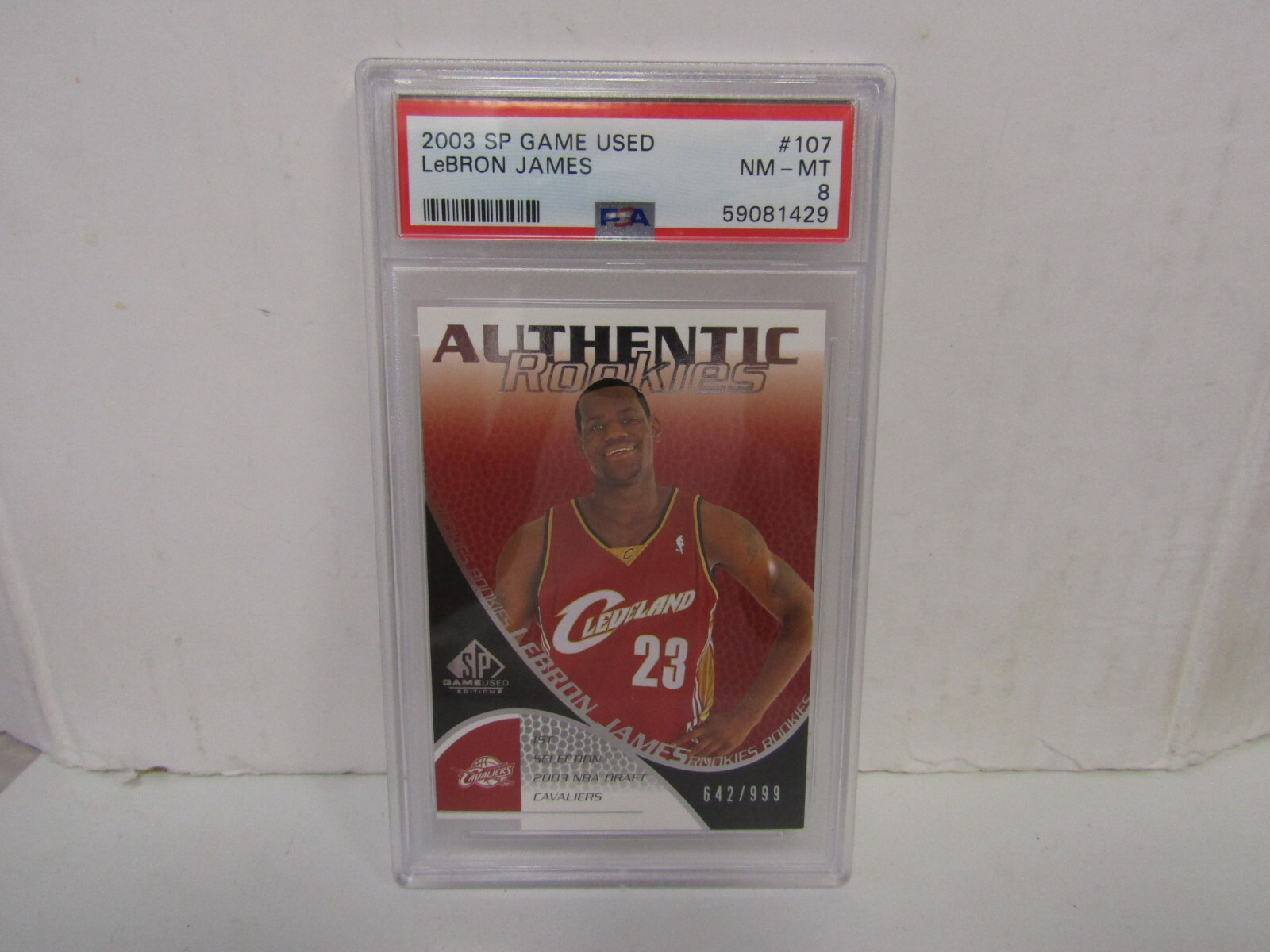 PSA 8 2003 SP Game Used #107 Lebron James Authentic RC /999 Cavaliers