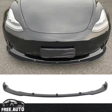 Fit for 17-23 Tesla Model 3 Sedan Front Bumper Lip Splitter Matte Black PP-3PCS