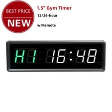 1.5" 6-Digit LED Gym Timer Clock Interval Timer with Remote for Gym Meeting Room