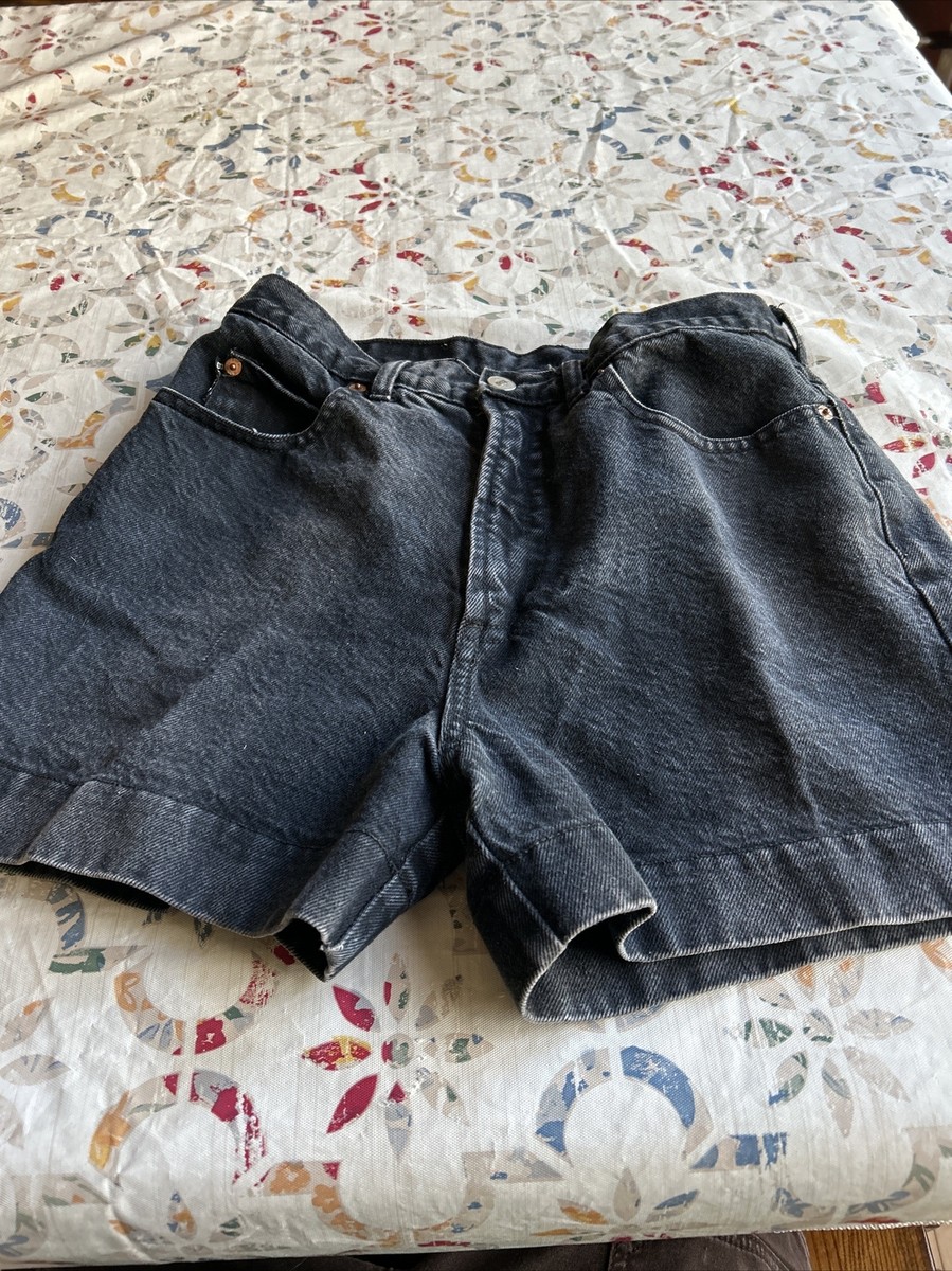 Vintage 90s BONGO Black High-Waisted Denim Shorts Size Made In